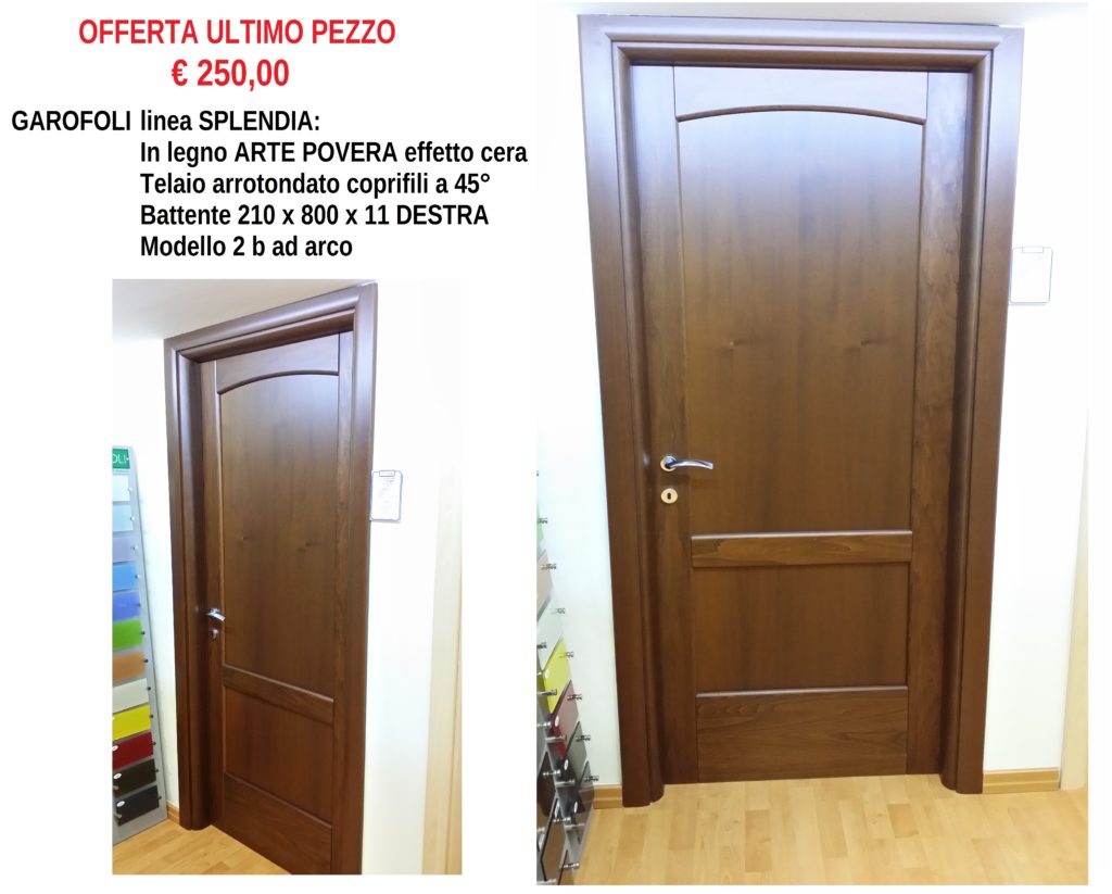 Porta GAROFOLI linea SPLENDIA in legno ARTE POVERA battente 210 x 80 x 11 DESTRA