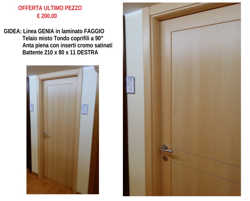 Porta GIDEA GENIA FAGGIO LAMINATO + inserti CROMO SATINATO