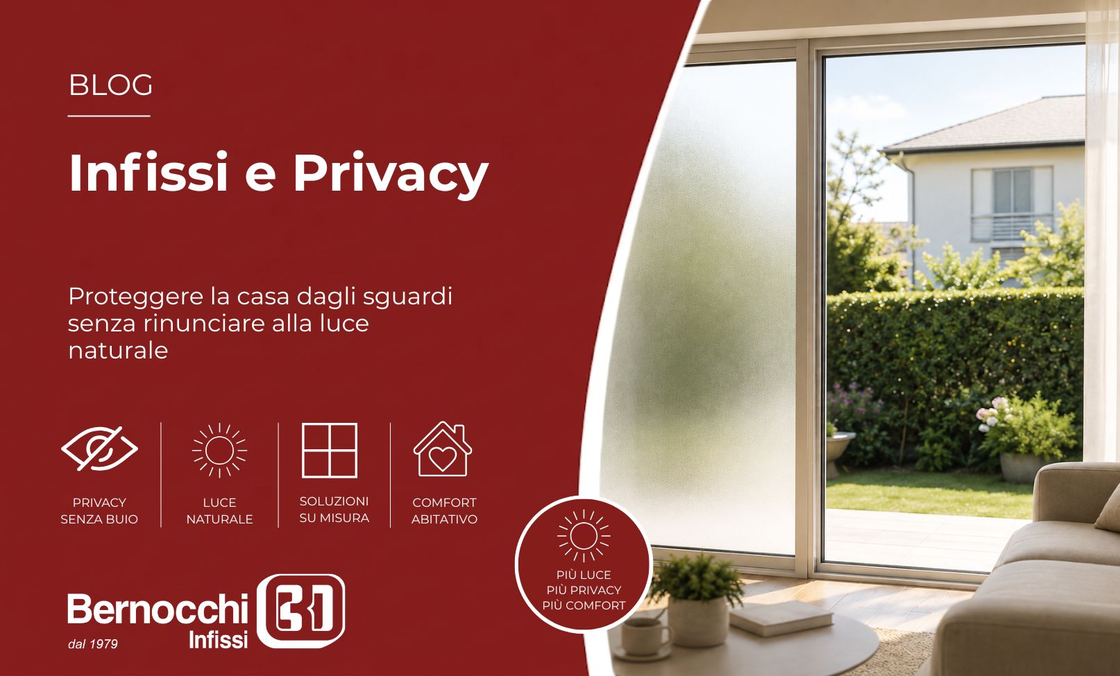 Finestra moderna che protegge la privacy senza rinunciare alla luce naturale